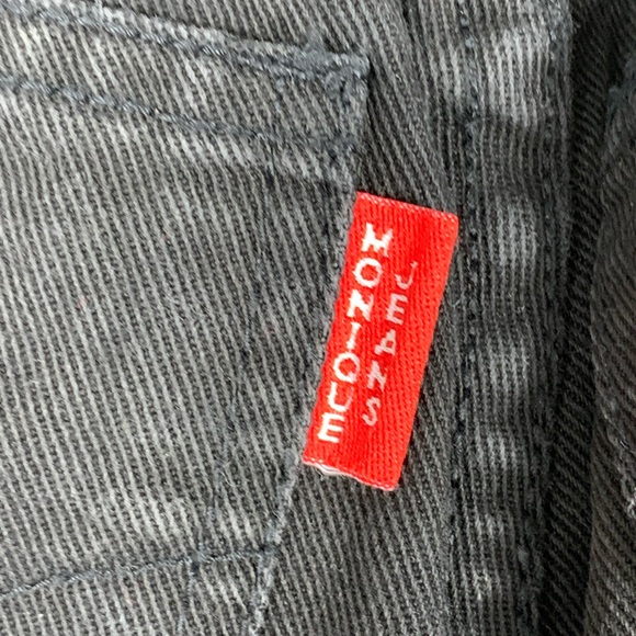 Vintage 90s black straight leg jeans with multicolor bling - Picture 6 of 9